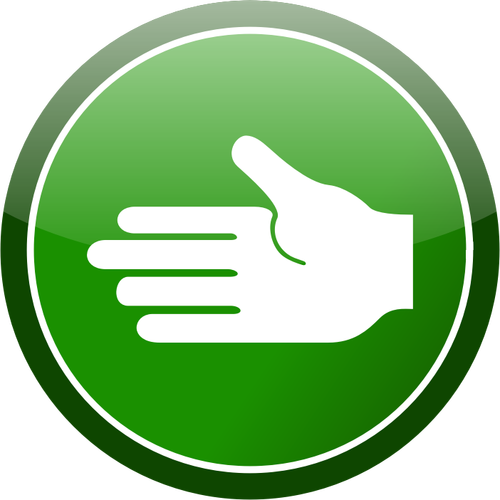 Green hand icon vector clip art