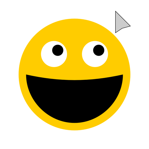 Smiley looking at mouse cursor vector illustration