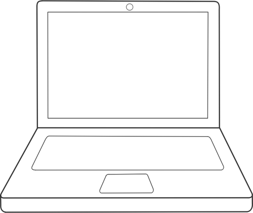 Ноутбук компьютер линии искусства векторные картинки