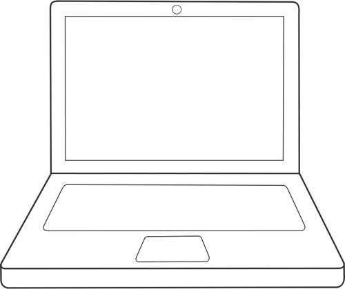 Laptop computer line art vector clip art