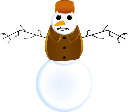 رجل الثلج مع ناقلات الملابس