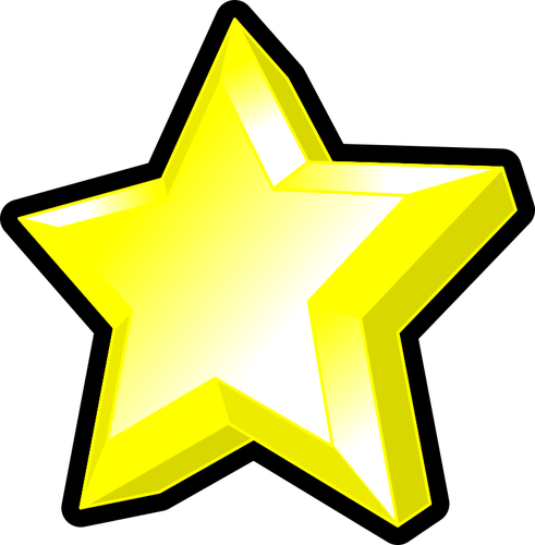 Image of bright yellow star with bevel.