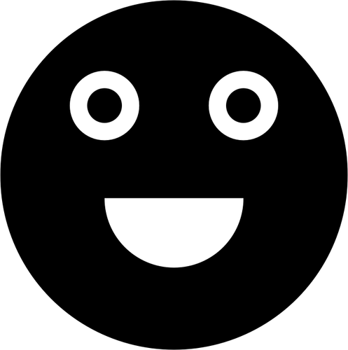 Vector drawing of black emoticon