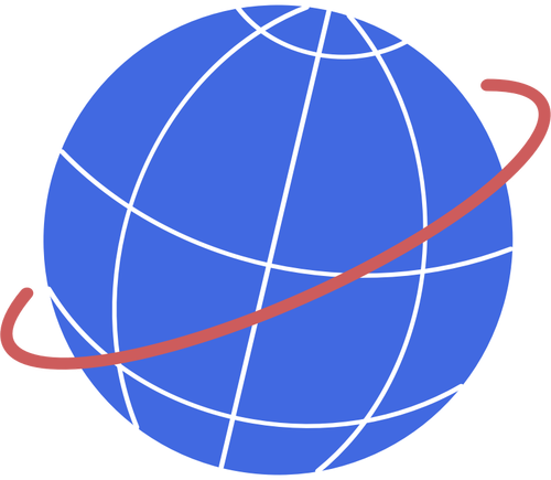Ilustracja wektorowa globu z toru lotu