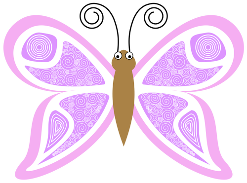 Růžový motýl obraz