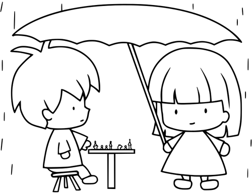 雨の中のチェス