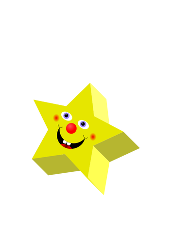 Happy star 3d vector clip art image