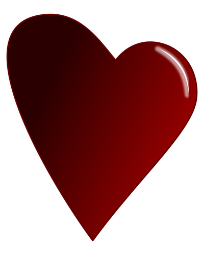 लाल दिल के प्रतिबिंब वेक्टर छवि के साथ