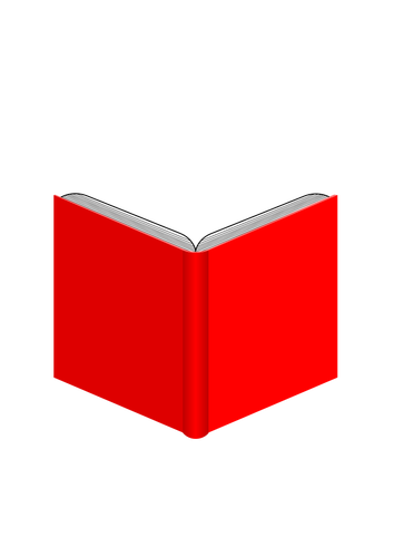 Åpen bok med rødt lokk