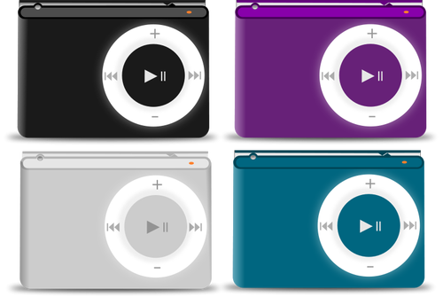 Colorful music players vector graphics