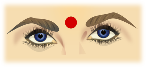 Doamnă indian ochii vector illustration