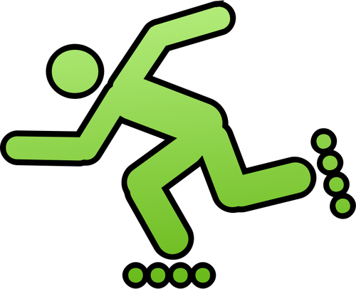 Vector clip art of pictogram for man rollerblading