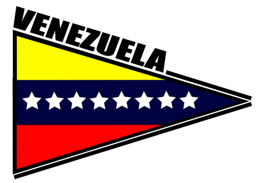Venezuelská vlajka trojúhelníková nálepka vektorový obrázek