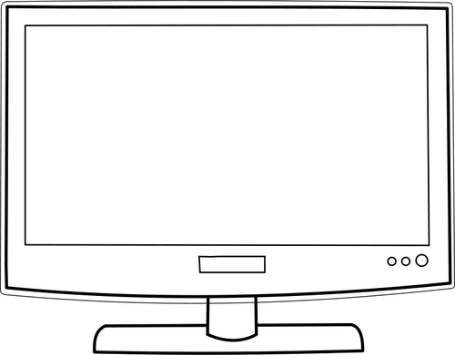 מכשיר טלוויזיה עם מסך שטוח בתמונה וקטורית