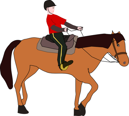 Image vectorielle de femme à cheval