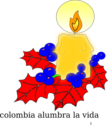 Crăciun roşu mistletoe şi lumânare vector clip art