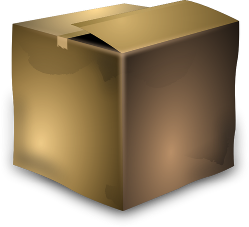 Vector de la imagen de la caja de cartón marrón usada