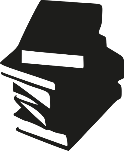 Černobílá ikona skládaných knih