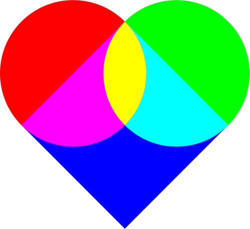 Imagem vetorial de coração multicolorida