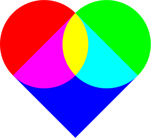 Vector de la imagen de corazón multicolor