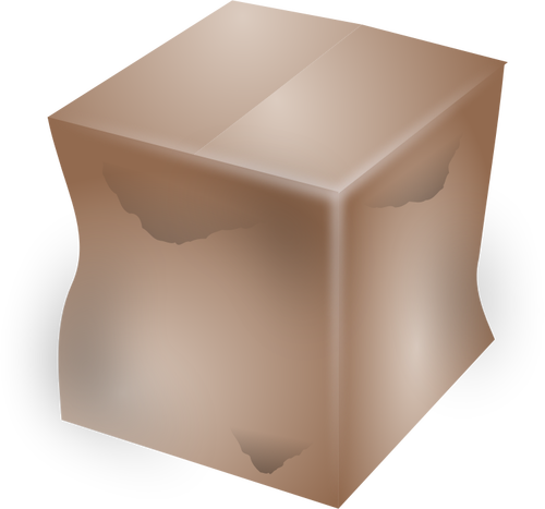Vector afbeelding van vuile kartonnen doos