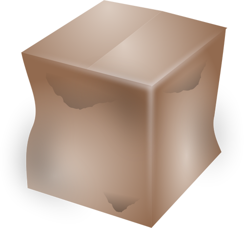 Vector image of dirty cardboard box