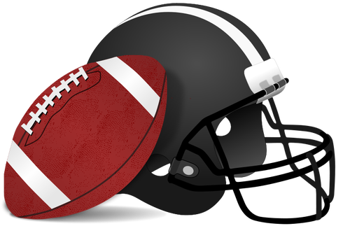 Helmu a míč na americký fotbal Vektor Klipart