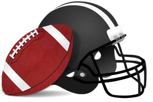 Helmet and ball for American football vector clip art