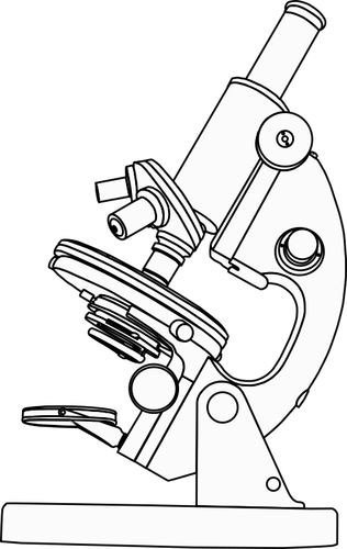 Ilustración de vector de laboratorio microscopio línea arte