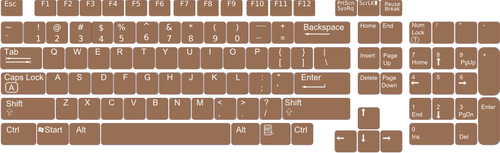 US English keyboard layout vector clip art