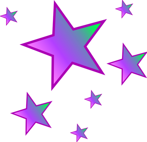 Prismatische lila Sterne Public Domain Vektoren