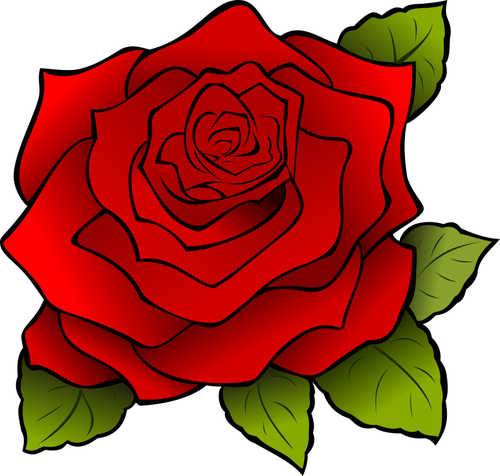 Gráficos de flor rosa con contorno negro