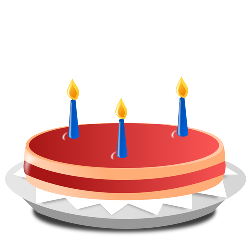 Bolo de aniversário com velas azuis