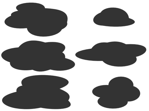 Grey clouds set vector image