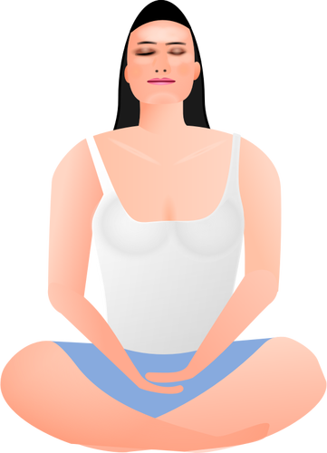 Vektorgrafikk utklipp av dame i meditasjon
