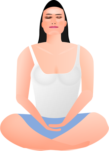 Vector clip art of lady in meditation