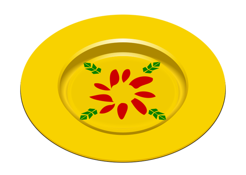 Yellow dish vector image