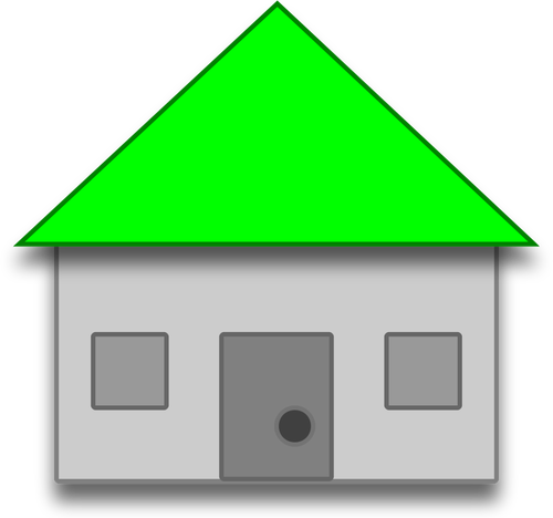 Illustration vectorielle de la maison au toit vert