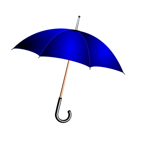 Vector illustration of blue umbrella