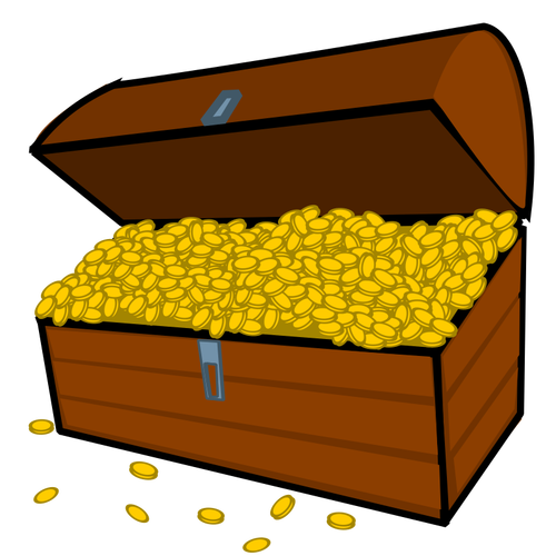 Overflowing treasure chest
