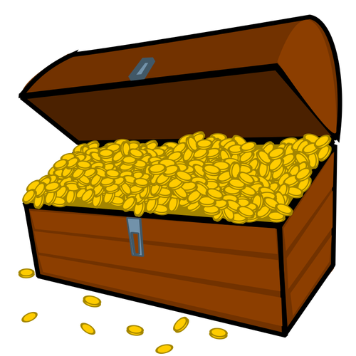 Overflowing treasure chest