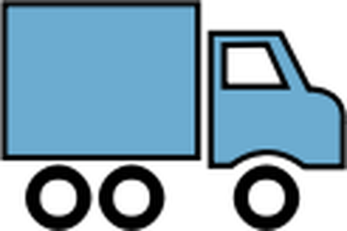 Синий грузовик значок векторное изображение