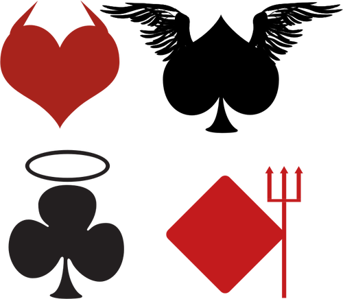 Playing card signs angelic and devilish vector illustration