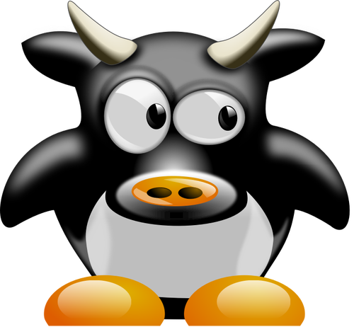 Imágenes Prediseñadas Vector de tux con cuernos