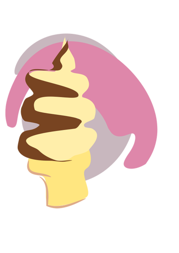 Шоколадное мороженое в конус векторное изображение