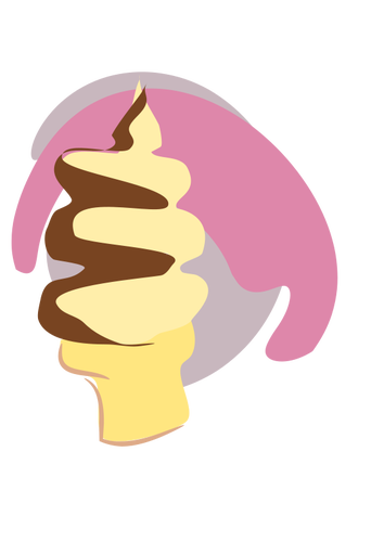 Chocolate ice cream in cone vector image