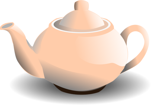 Vector graphics of shiny pink tea pot