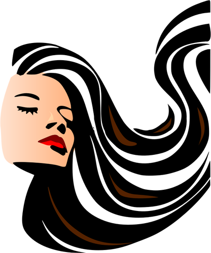 Vector image of woman with lustrous long hair