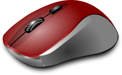 빨간 컴퓨터 마우스의 벡터 클립 아트