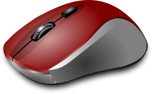 Vector clip art of red computer mouse